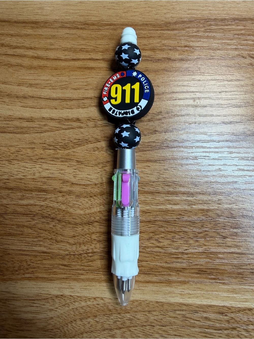 911 Multi-Color Ink, Beaded Retractable Pen